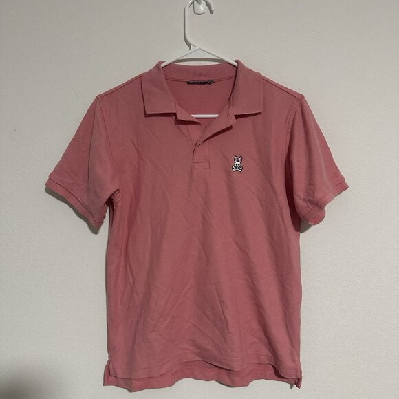 Psycho Bunny Polo Shirt Mens Size Small Classic Logo Cotton Pink *Read Descript* - Picture 1 of 5